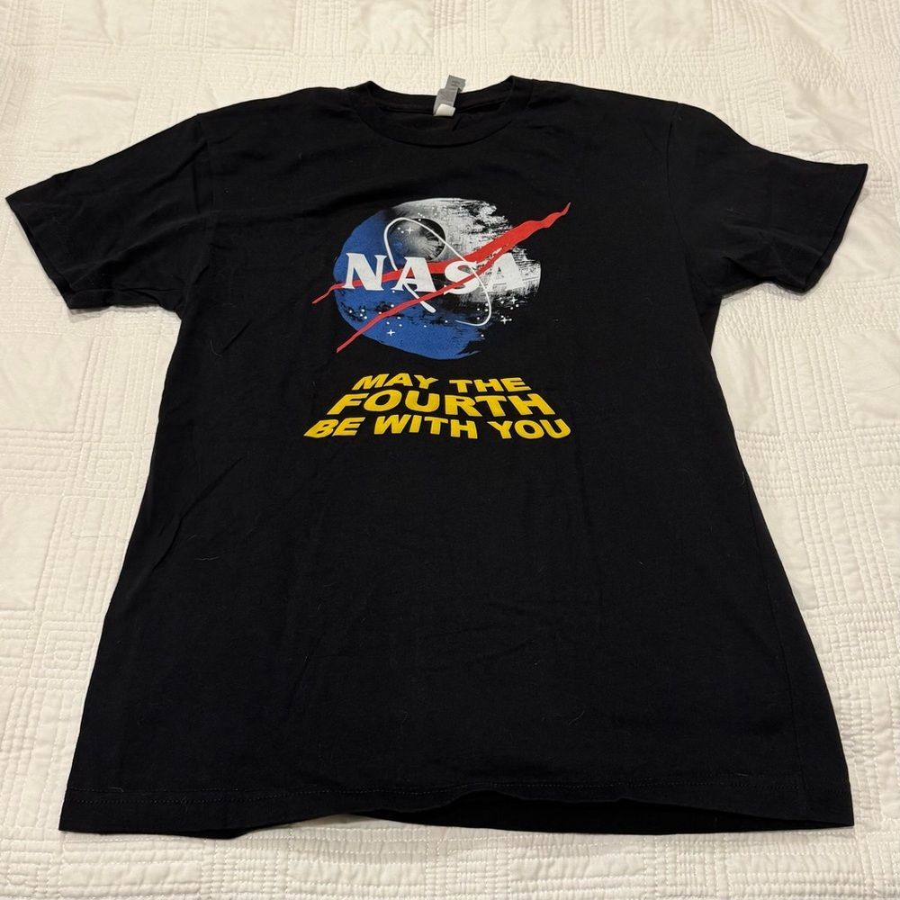 Next Level Apparel Black NASA Graphic Tee
